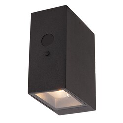 Lucide BOLTON - Lámpara de pared - Energía solar - LED Dimming. - 1x1W 2850K/3150K - IP54 - Sensor día/noche - Negro