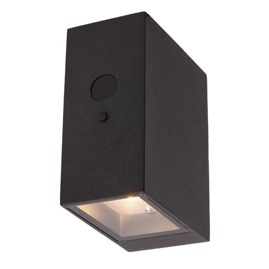 LUCIDE Lucide BOLTON - Lámpara de pared - Energía solar - LED Dimming. - 1x1W 2850K/3150K - IP54 - Sensor día/noche - Negro