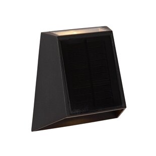 Lucide LUTON - Wandlamp - Zonne-energie - LED Dimb. - 1x2W 2700K/3000K - IP54 - Beweging & dag/nacht sensor - Zwart