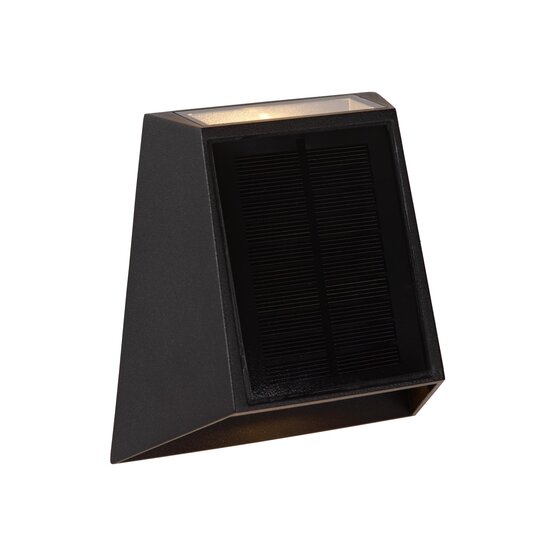 Lucide LUTON - Wall lamp - Solar energy - LED Dimb. - 1x1W 2850K/3150K - IP54 - Day/night sensor - Black