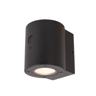Lucide PERTH - Wandlamp - Zonne-energie - LED Dimb. - 1x1W 2850K/3150K - IP65 - Dag/nacht sensor - Zwart