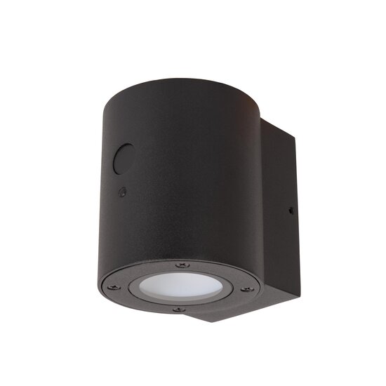 Lucide PERTH - Lámpara de pared - Energía solar - LED Dimming. - 1x1W 2850K/3150K - IP65 - Sensor día/noche - Negro
