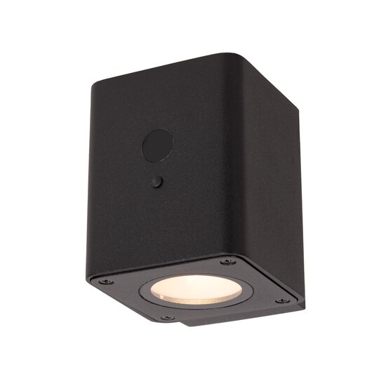 Lucide RAMIN – Wandleuchte – Solarenergie – LED-Dimmung. - 1x1W 2850K/3150K - IP54 - Tag-/Nachtsensor - Schwarz