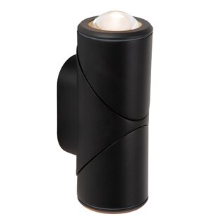 Lucide ERIN - Foco de pared / Aplique de pared Interior/Exterior - LED - 2x5W 2700K - IP65 - Negro