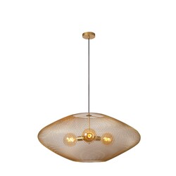 Lucide MESH - Hanging lamp - Ø 85 cm - 3xE27 - Matt Gold / Brass