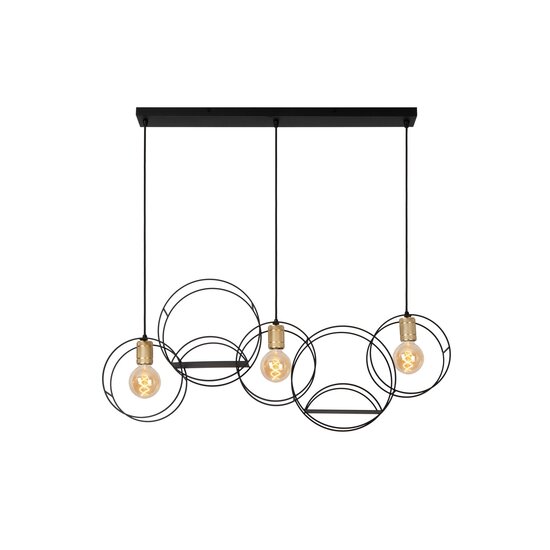 Lucide CIRCLE - Pendant lamp - 3xE27 - Black