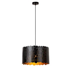Lucide ALMELO - Lámpara Colgante - Ø 40 cm - 1xE27 - Negra