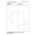 LUCIDE Lucid TRIBUTE - Pendant lamp - 3xE27 - Beige