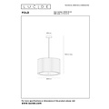 Lucide FOLD - Lampe à suspension - Ø 40 cm - 1xE27 - Blanc