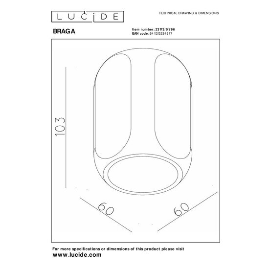 Lucide BRAGA - Deckenleuchte - 1xGU10 - Kaffee