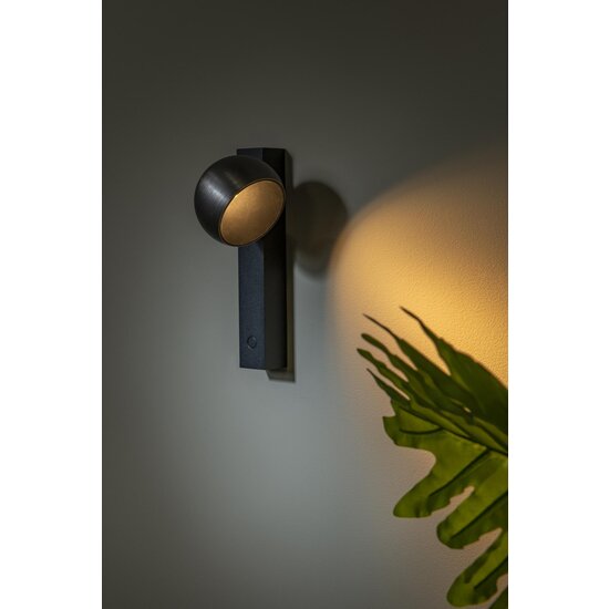 LUCIDE Lucide ESFERA - Wandlamp - LED Dimb. - 1x9W 2700K - Grijs ijzer - Premium