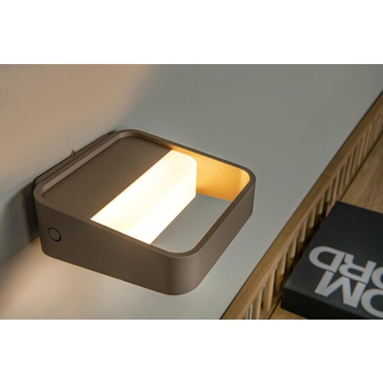 Lucide SILVI - Rechargeable Wall Lamp - Battery - LED Dimmable - 1x3.7W 2700K - Rust brown