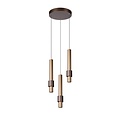 Lucide MARGARY - Hanglamp - Ø 28 cm - LED Dimb. - 3x4W 2700K - Koffie