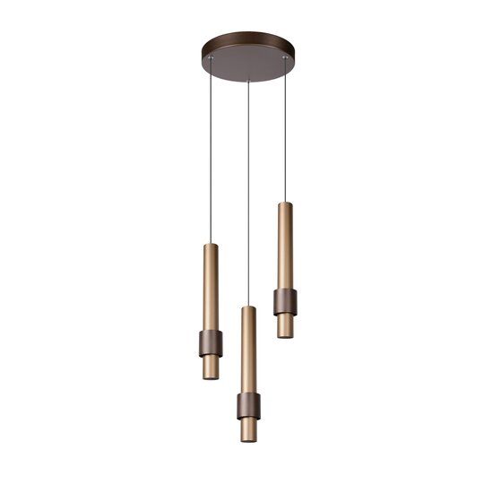 Lucide MARGARY - Lampe à suspension - Ø 28 cm - LED Variation. - 3x4W 2700K - Café