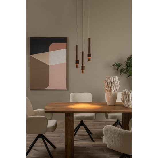 Lucide MARGARY - Hanglamp - Ø 28 cm - LED Dimb. - 3x4W 2700K - Koffie