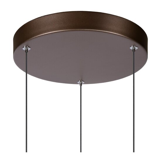 Lucide MARGARY - Pendant lamp - Ø 28 cm - LED Dimb. - 3x4W 2700K - Coffee