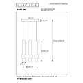 Lucide MARGARY - Pendant lamp - Ø 28 cm - LED Dimb. - 3x4W 2700K - Coffee