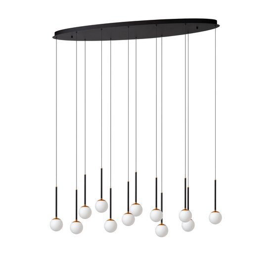 Lucide CALINA - Pendant lamp - LED Dimb. - 12x7.7W 2700K - Black