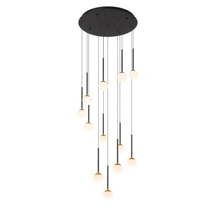 Lucide CALINA - Hanglamp - Ø 69,9 cm - LED Dimb. - 12x7,7W 2700K - Zwart