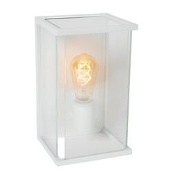 Lucide CLAIRE - Aplique Interior/Exterior - 1xE27 - IP54 - Blanco