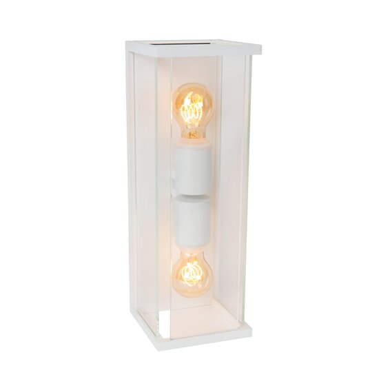 Lucide CLAIRE - Wall lamp Indoor/Outdoor - 2xE27 - IP54 - White