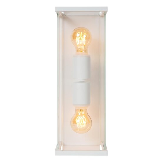 Lucide CLAIRE - Wall lamp Indoor/Outdoor - 2xE27 - IP54 - White