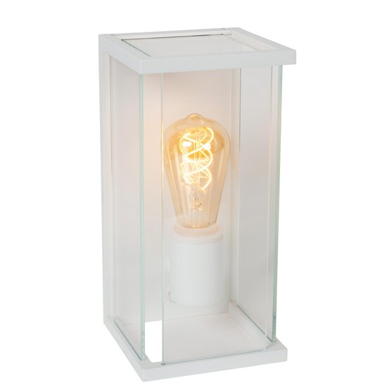 Lucide CLAIRE - Wandlamp Binnen/Buiten - 1xE27 - IP54 - Beweging & dag/nacht sensor - Wit