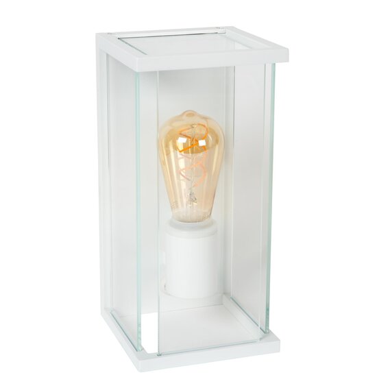 Lucide CLAIRE - Wall lamp Indoor/Outdoor - 1xE27 - IP54 - Motion & day/night sensor - White
