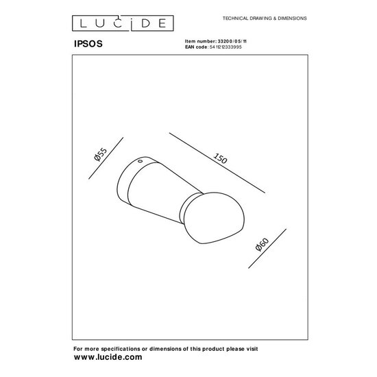 Lucide IPSOS - Wall lamp Bathroom - LED - 1x6W 2700K - IP54 - Chrome