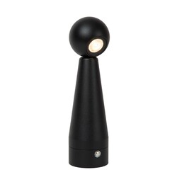 Lucide IPSOS - Rechargeable Table Lamp - Battery - LED Dim to warm - 1x3W 3000K/3200K - Dim to warm - Black