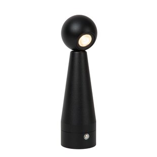 Lucide IPSOS - Rechargeable Table Lamp - Battery - LED Dim to warm - 1x3W 3000K/3200K - Dim to warm - Black