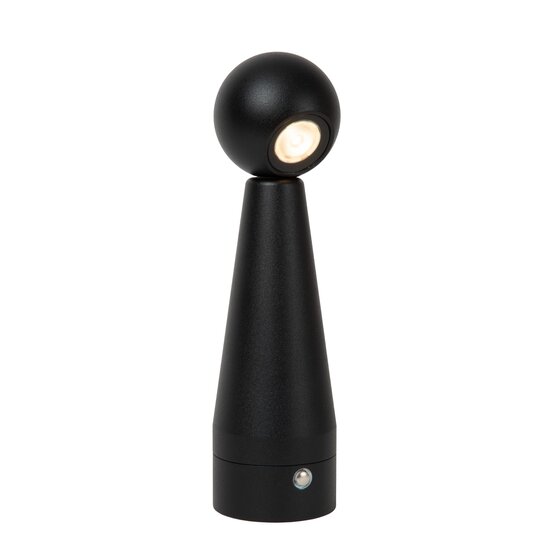 Lucide IPSOS - Lampe de Table Rechargeable - Batterie - LED Dim pour réchauffer - 1x3W 3000K/3200K - Dim pour réchauffer - Noir