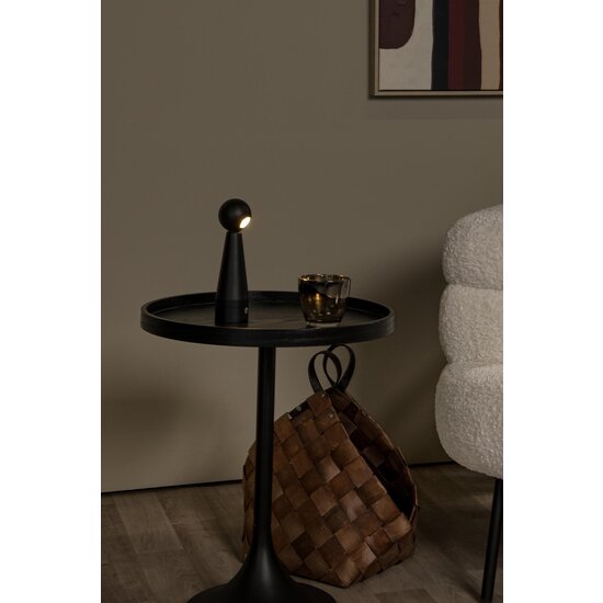 Lucide IPSOS - Lámpara de mesa recargable - Batería - LED Dim to Warm - 1x3W 3000K/3200K - Dim to Warm - Negro