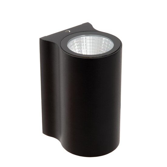 LUCIDE Lucide AKRA - Wandlamp Binnen/Buiten - LED - 1x6W 2700K - IP54 - Zwart