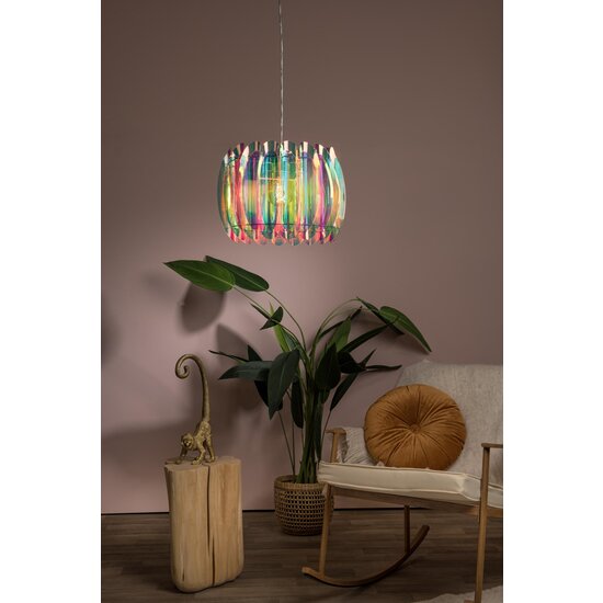 LUCIDE Lucide GLINSTAR - Lámpara Colgante - Ø 40 cm - 1xE27 - Multicolor - Crea una atmósfera vibrante en tu hogar