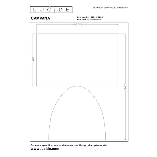 LUCIDE Lucide CAMPANA - Tischleuchte - 1xE27 - Transparent