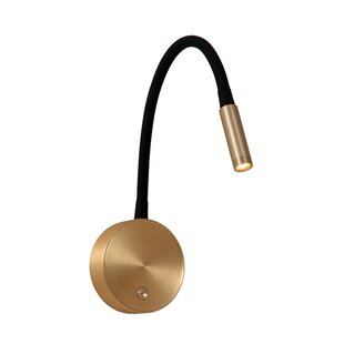 Lucide ASJA - Foco de pared / Lámpara de pared recargable - Accu/Battery - LED 3 StepDim - 1x3W 2700K - Oro mate / Latón