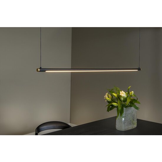 Lucide MARNIK - Lampe à suspension - Ø 2,5 cm - Variation LED. - CCT - 1x22W 2700K/4000K - Noir