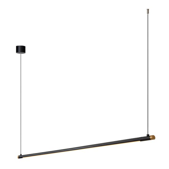 Lucide MARNIK - Lampe à suspension - Ø 2,5 cm - Variation LED. - CCT - 1x22W 2700K/4000K - Noir
