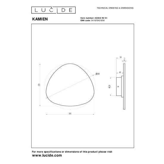 Lucide KAMIEN - Applique - LED - 1x11W 2700K - Blanc