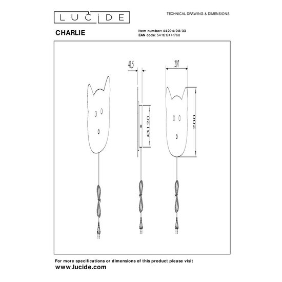 LUCIDE Lucide CHARLIE - Wandlamp Kinderkamer - LED Dim to warm - 1x7W 2600K/2700K - Groen - Creëer een gezellige sfeer in de kinderkamer