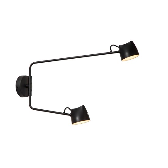 Lucide MILNE - Wandlamp - LED Dimb. - 2x8W 2700K - Zwart