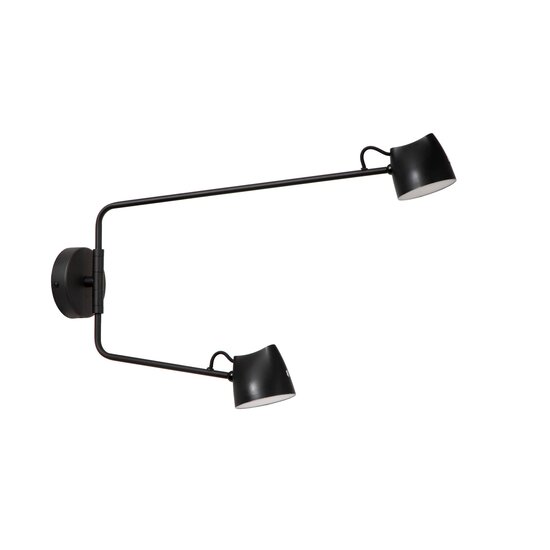 Lucide MILNE - Lámpara de pared - Regulación LED. - 2x8W 2700K - Negro