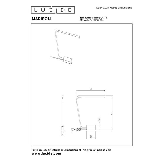 Lucide MADISON – Schreibtischlampe – LED Dimmen bis warm – 1x6,5 W 2600 K/2800 K – Taupe