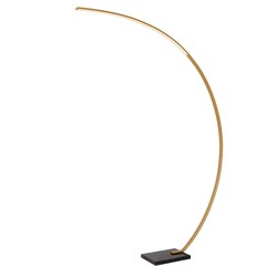 Lucide CURVE - Bogenlampe - LED Dim. - 1x15W 2700K - Mattgold / Messing