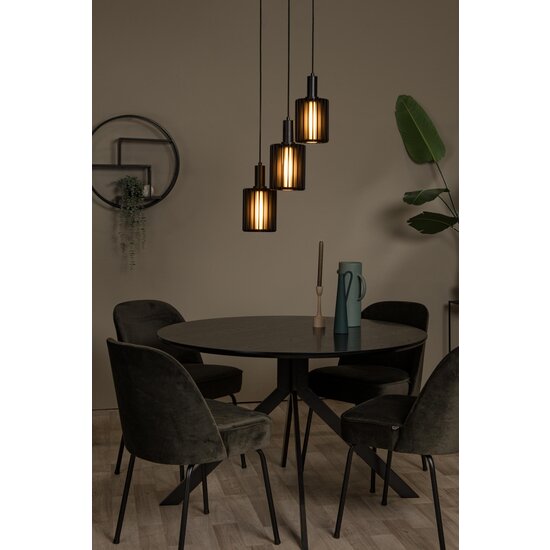 Lucide LAMBRES - Hanglamp - 3xE27 - Zwart