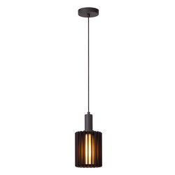 Lucide LAMBRES - Hanglamp - Ø 15 cm - 1xE27 - Zwart