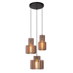Lucide ROLLO - Pendant lamp - 3xE27 - Taupe