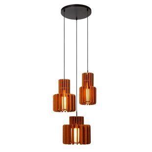 Lucide ROLLO - Pendant lamp - 3xE27 - Terracotta