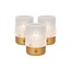 Lucide LILY - Lampe de Table Rechargeable - Pile - Ø 8 cm - LED Dim pour réchauffer - 1x3W 2700K/3000K - Or Mat / Laiton - Lot de 3